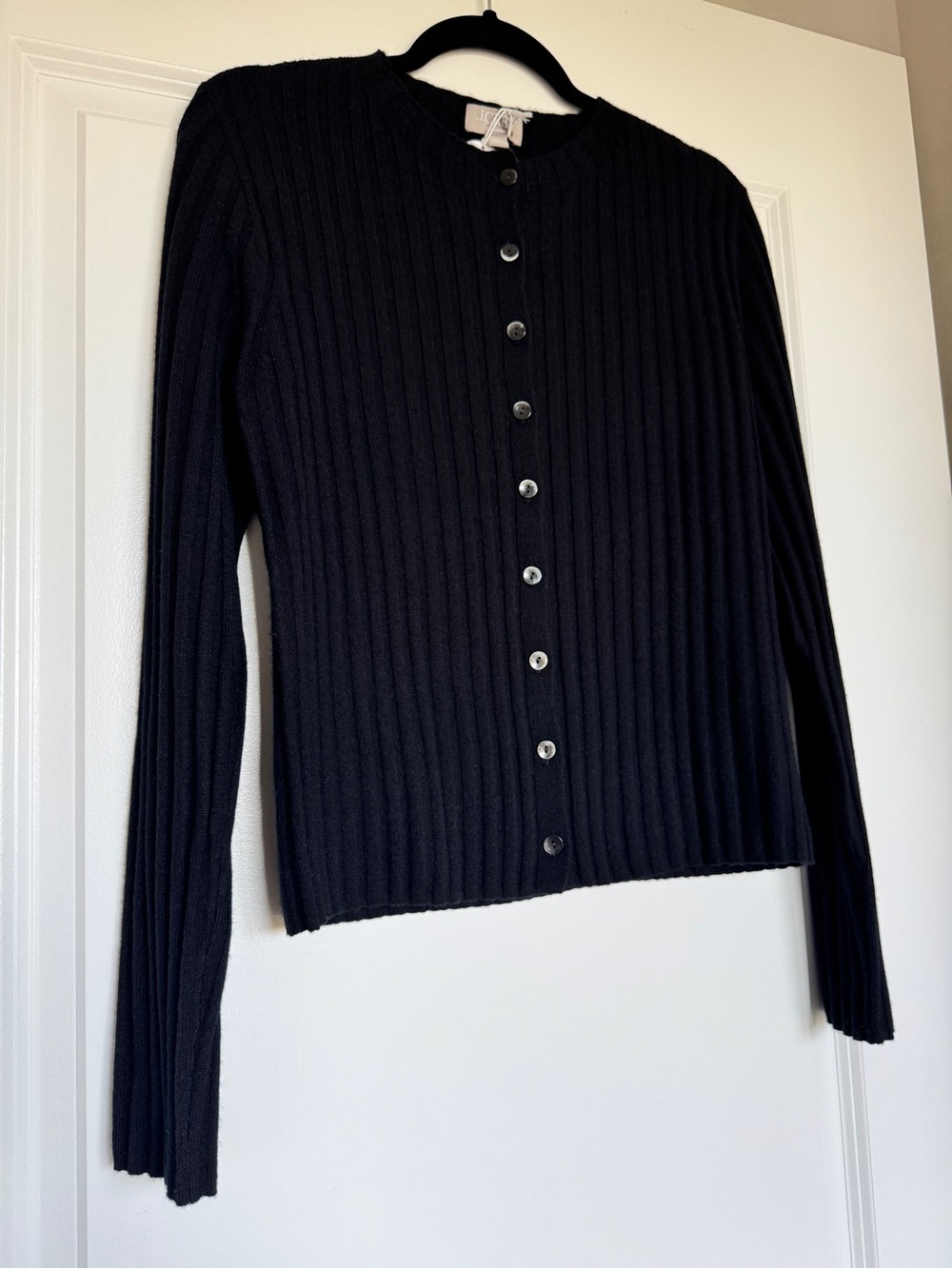 NWT! J. CREW Women’s Wide-rib cashmere cardigan in black, size medium m - Picture 2 of 14